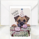 Border Terrier Dog Birthday Wishes Card