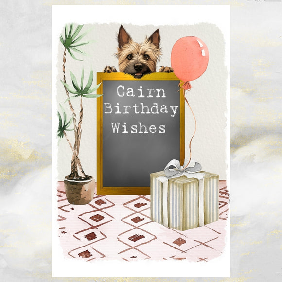 Cairn Terrier Dog Birthday Greetings Card