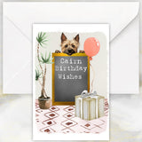 Cairn Terrier Dog Birthday Greetings Card