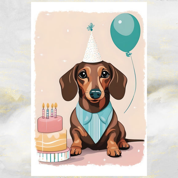 Dachshund Dog Birthday Card