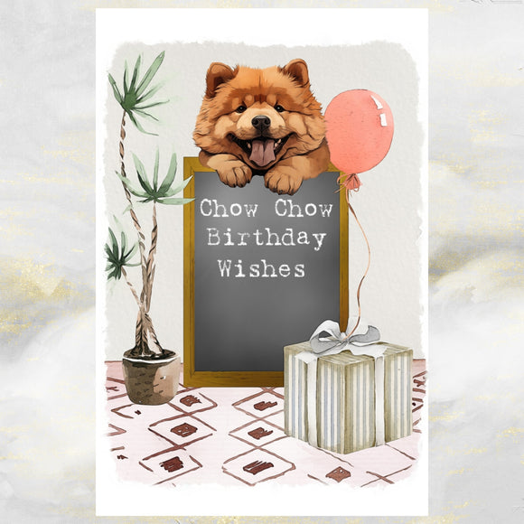 Chow Chow Dog Birthday Wishes Card