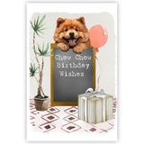 Cute Chow Chow Dog Birthday Wishes Card