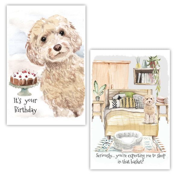 Cockapoo Dogs Greetings Cards