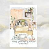 Cockapoo Dog Greetings Card, Funny Cockapoo Card, Boho Cockapoo Dog Art Card.