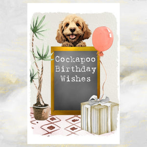 Cockapoo Dog Birthday Greetings Card
