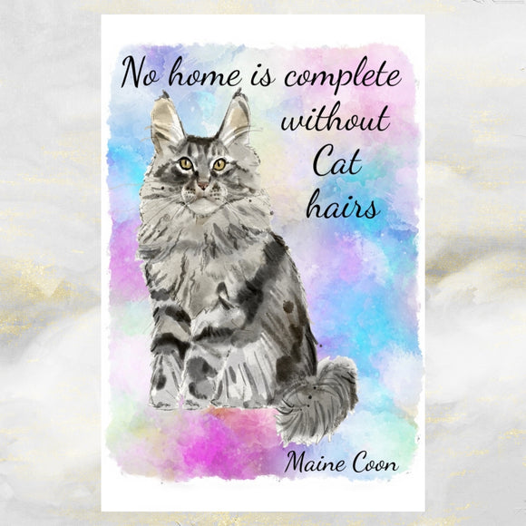 Maine Coon Cat Greetings Card,  Cat Birthday Cards, Maine Coon Cat Card, Funny Cat Greetings Card, Maine Coon Cat, Cat Cards, Cats.