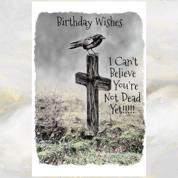 Gothic Raven Birthday Greetings Card