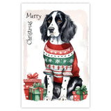 Black and White Cocker Spaniel Dog Christmas Card