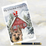 German Shepherd Dog Christmas Card, Funny German Shepherd Christmas Card.