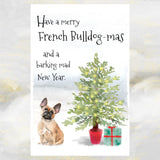 French Bulldog Christmas Card, Funny Dog Christmas Card, Frenchie Dog Greetings Card.