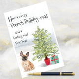 French Bulldog Christmas Card, Funny Dog Christmas Card, Frenchie Dog Greetings Card.