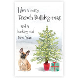 French Bulldog Christmas Card, Funny Dog Christmas Card, Frenchie Dog Greetings Card.