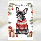 French Bulldog Dog Christmas Jumper Greetings Card