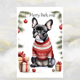 French Bulldog Dog Christmas Jumper Greetings Card