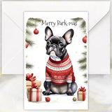 French Bulldog Dog Christmas Jumper Greetings Card