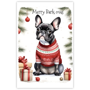 French Bulldog Dog Christmas Jumper Greetings Card