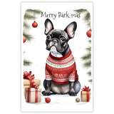 French Bulldog Dog Christmas Jumper Greetings Card