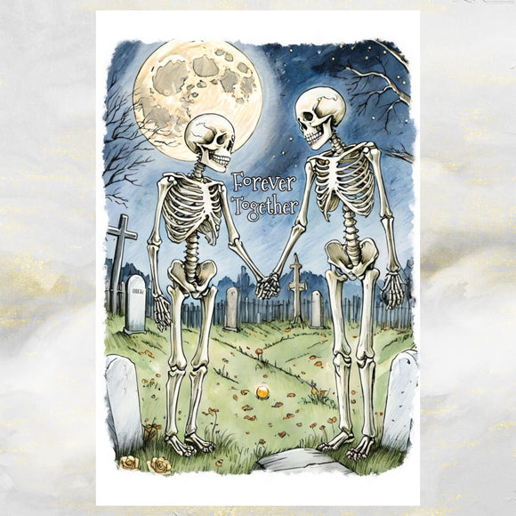 Forever Together Graveyard Art Greetings Card