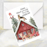 German Shepherd Dog Christmas Card, Funny Saying German Shepherd Christmas Card.