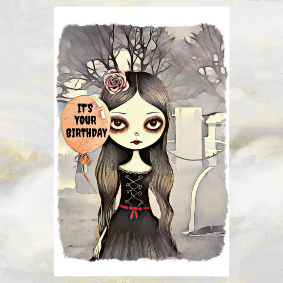 Goth Girl Gothic Birthday Card