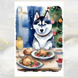 Siberian Husky Dog Christmas Card