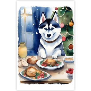 Siberian Husky Dog Christmas Card