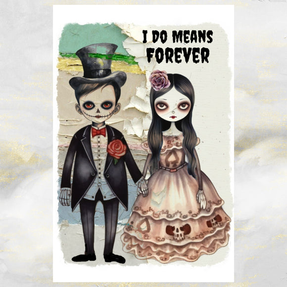 Goth Art Wedding Card.