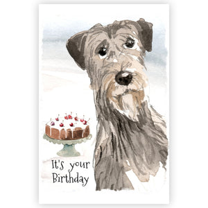 Irish Wolfhound Dog Birthday Card, Irish Wolfhound Greetings Card,Wolfhound Card