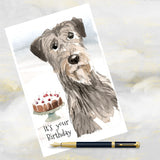 Irish Wolfhound Dog Birthday Card, Irish Wolfhound Greetings Card,Wolfhound Card