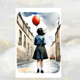  Dark Haired Scottish Girl Greetings Card