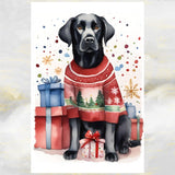 Black Labrador Dog Christmas Jumper Greetings Card