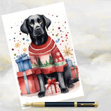 Black Labrador Dog Christmas Jumper Greetings Card