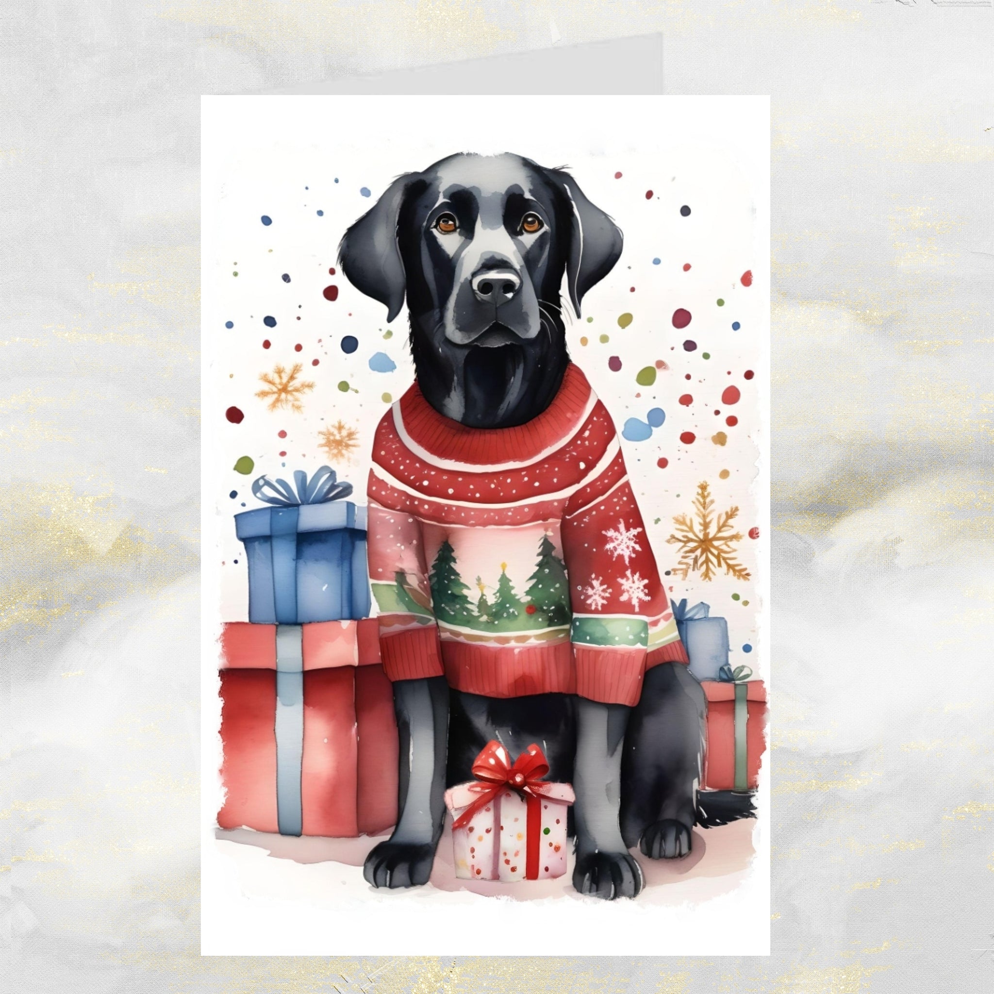 Black labrador christmas jumper hotsell