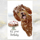 Labradoodle Dog Birthday Card, Labradoodle Greetings Card, Labradoodle Dog Card.