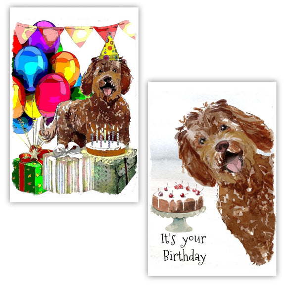Labradoodle Dog Birthday Cards