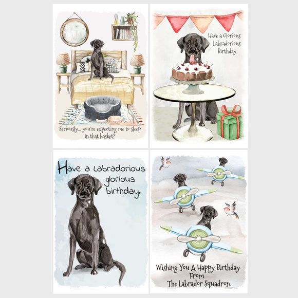 Black Labrador Dog Greetings Cards
