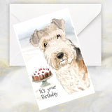 Lakeland Terrier Dog Birthday Card, Lakeland Terrier Greetings Card, Lakeland Terrier Dog Card.