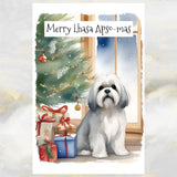 Lhasa Apso Dog Christmas Card