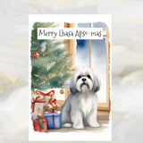 Lhasa Apso Dog Christmas Card