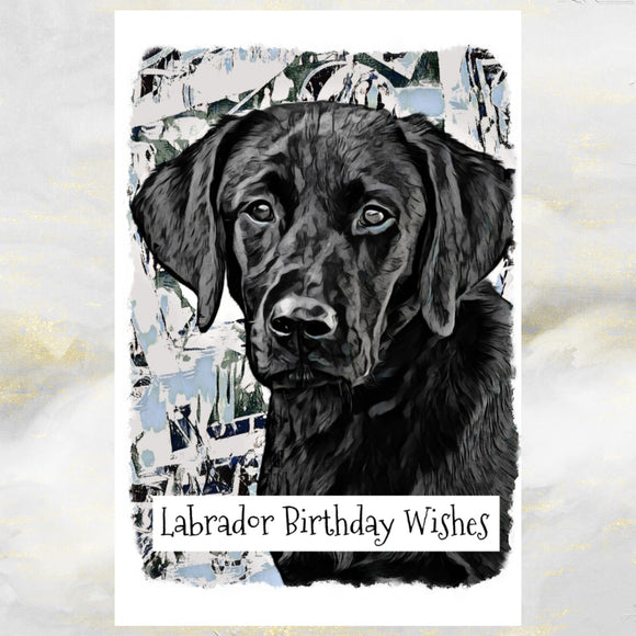 Black Labrador Birthday Greetings Card