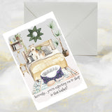 Lakeland Terrier Dog Greetings Card, Funny Lakeland Terrier Card, Boho Art Card.
