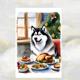 Alaskan Malamute Dog Christmas Card