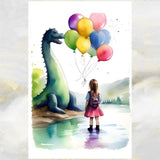 Loch Ness Monster Birthday Greetings Card