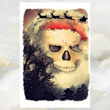 Gothic Santa Art Christmas Card, Santa Skull Art Greetings Card, Goth Xmas Card .