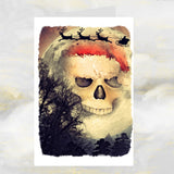 Gothic Santa Art Christmas Card, Santa Skull Art Greetings Card, Goth Xmas Card .