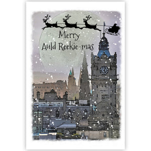 Edinburgh Christmas Card, Edinburgh Christmas Art Card, Auld Reekie Xmas Card.