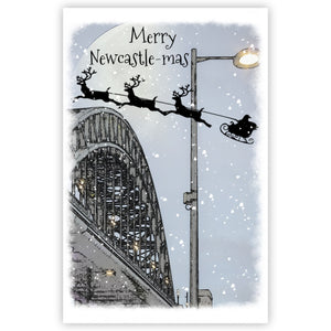 Newcastle Upon Tyne Christmas Card, Newcastle Christmas Art Card