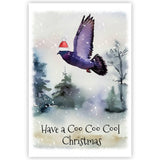 Pigeon Christmas Card, Funny Pigeon Christmas Art Card