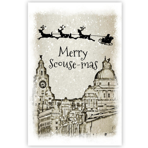 Liverpool Christmas Card, Scouse Christmas Card.