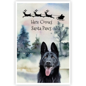 Black German Shepherd Christmas Card